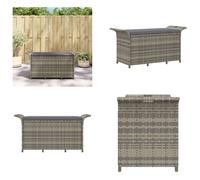 vidaXL Banc de jardin avec coussins Gris 116x46x57 cm Poly rotin - Banc de jardin - Banc de jardin - Banc d'extérieur