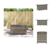 vidaXL Banc de jardin avec coussins Gris 116x46x57 cm Poly rotin - Bancs de jardin