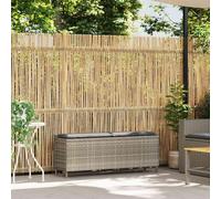 vidaXL Banc de jardin avec coussins – Résine tressée (poly rotin) Gris clair 110x30x40,5 cm