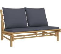 vidaXL Banc de jardin avec coussins gris foncé en bambou