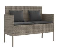 Banc de Jardin avec Coussins, Siège de Patio, Chaise de Terrasse, Meuble de Parc Arrière-cour Balcon Extérieur, Gris 365773