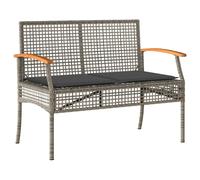 vidaXL Banc de jardin avec coussins – Poly rotin et acacia – Gris
