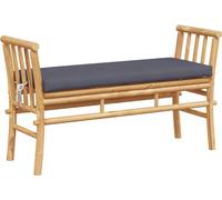 vidaXL Banc de jardin avec coussins Marron 110 x 38 x 65cm Bambou