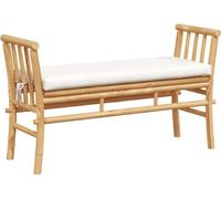 vidaXL Banc de jardin avec coussins Marron 110 x 38 x 65cm Bambou