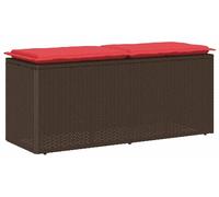 vidaXL Banc de jardin avec coussins Marron 110x40x44 cm Poly rotin
