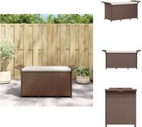 vidaXL Banc de jardin avec coussins Marron 116x46x57 cm Poly rotin - Bancs de jardin