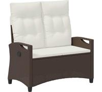 vidaXL Banc de jardin avec coussins marron et crème 105 x 60 x 112 cm
