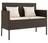 vidaXL Banc de jardin avec coussins Marron Poly Rattan