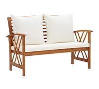 vidaXL Banc de Jardin avec Coussins - Meuble de Terrasse d'Extérieur pour Patio, Parc, Arrière-Cour 119 cm en Bois Solide d'Acacia