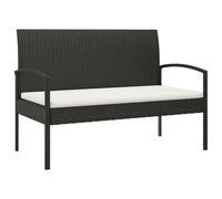 vidaXL Banc de jardin avec coussins Poly rotin 105 cm Noir