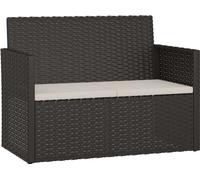 vidaXL Banc de jardin avec coussins Poly rotin Noir 105 cm