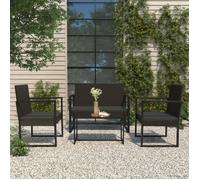 vidaXL Banc de jardin avec coussins noir 106 cm résine tressée 362325