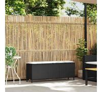 vidaXL Banc de jardin avec coussins Noir 110x30x40,5 cm Poly rotin