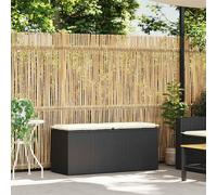 vidaXL Banc de jardin avec coussins Noir 110x40x44 cm Poly rotin