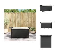 vidaXL Banc de jardin avec coussins Noir 116x46x57 cm Poly rotin - Bancs de jardin