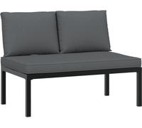 Banc de jardin avec coussins noir aluminium, banc, banc de parc, siège d'extérieur, banc d'extérieur, banc de patio, 4008570