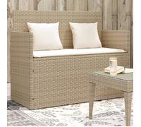 vidaXL Banc de jardin avec coussins Beige Poly Rattan