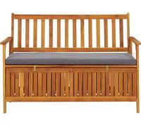vidaXL Banc de jardin avec rangement 120 cm en bois massif d'acacia Gris sombre