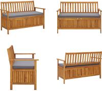 vidaXL Banc de jardin avec espace de rangement 120 cm bois massif acacia - Banc - Bancs - Bancs de couloir