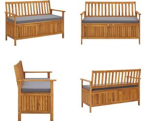 vidaXL Banc de jardin avec espace de rangement 120 cm bois massif acacia - Banc - Bancs - Bancs de couloir