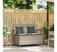 vidaXL Banc de jardin avec espace de rangement et coussins gris clair Poly rotin
