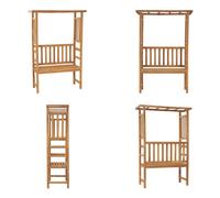 vidaXL Banc de jardin avec pergola, 115 cm, en bois massif teck - Banc de jardin - Bancs de jardin - Banc en bois - Bancs en bois