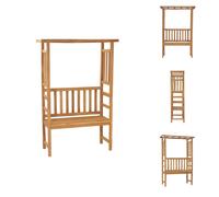 vidaXL Banc de jardin avec pergola, 115 cm, en bois massif teck - Bancs de jardin