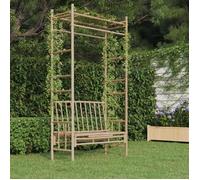 vidaXL Banc de jardin avec pergola 116 cm bambou