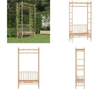 vidaXL Banc de jardin avec pergola 116 cm Bambou - Banc de jardin avec pergola - Bancs de jardin avec pergola - Banc - Banc extérieur