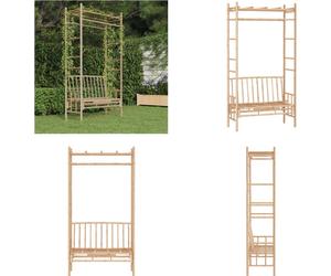 vidaXL Banc de jardin avec pergola 116 cm Bambou - Banc de jardin avec pergola - Bancs de jardin avec pergola - Banc - Banc extérieur
