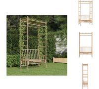vidaXL Banc de jardin avec pergola 116 cm Bambou - Bancs de jardin