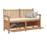vidaXL Banc de Jardin avec Porte 150 x 60 x 90 cm Bois de Teck Massif, Banc de Jardin rectangulaire Rustique, Assise en Teck avec rangements, Meuble en Bois pour terrasse