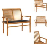 vidaXL Banc de jardin avec revêtement anthracite 112 cm bois massif teck - Bancs de jardin