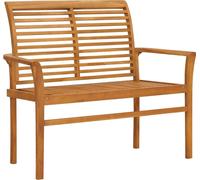 vidaXL Banc de jardin avec revêtement gris 112 cm bois massif teck