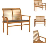 vidaXL Banc de jardin avec revêtement taupe 112 cm bois massif teck - Bancs de jardin