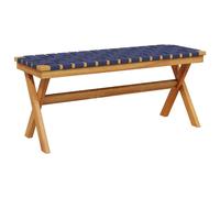vidaXL Banc de jardin bleu foncé bois massif acacia et tissu