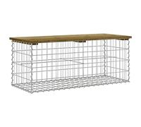 vidaXL Banc de jardin design en gabions 103x44x42 cm Bois de pin imprégné