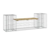 vidaXL Banc de jardin design gabion 183×41×60,5 cm Bois de pin imprégné