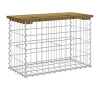 vidaXL Banc de jardin en gabions 63x31,5x42 cm Bois de pin imprégné
