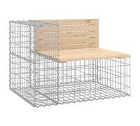 vidaXL Banc de Jardin Design Gabion 92x71x65,5 cm Bois Massif de pin, siège de Jardin, Banc de Parc, Banc de Pique-Nique de Jardin, Banc extérieur