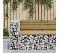 vidaXL Banc de jardin en gabions 92x71x65,5 cm Bois de pin imprégné