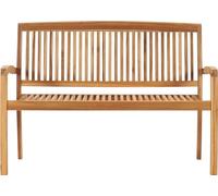 vidaXL Banc de jardin empilable 2 places 128,5 cm bois massif teck
