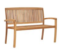 vidaXL Banc de jardin empilable avec support 128,5 cm bois massif teck