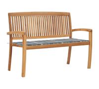 vidaXL Banc de jardin empilable avec support 128,5 cm bois massif teck