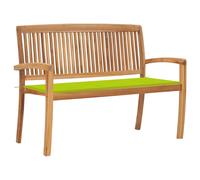 vidaXL Banc de jardin empilable avec support 128,5 cm bois massif teck
