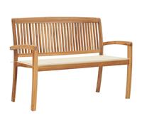 vidaXL Banc de jardin empilable avec support 128,5 cm bois massif teck