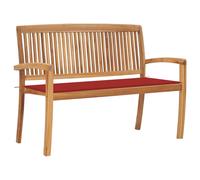 vidaXL Banc de jardin empilable avec support 128,5 cm bois massif teck