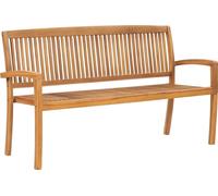 vidaXL Banc de jardin empilable avec support 159 cm bois massif teck