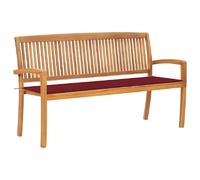 vidaXL Banc de jardin empilable et coussin