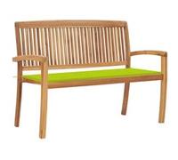 vidaXL Banc de jardin empilable avec support 128,5 cm bois massif teck